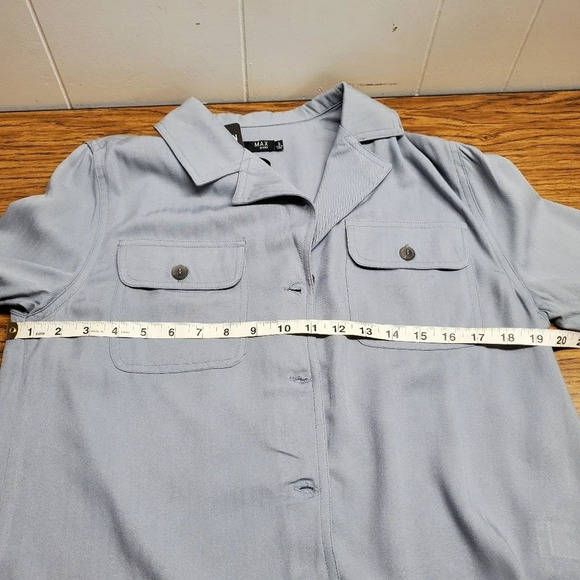 Max Jeans Shirt Jacket Slate Blue Sz S NWT - Picture 10 of 12